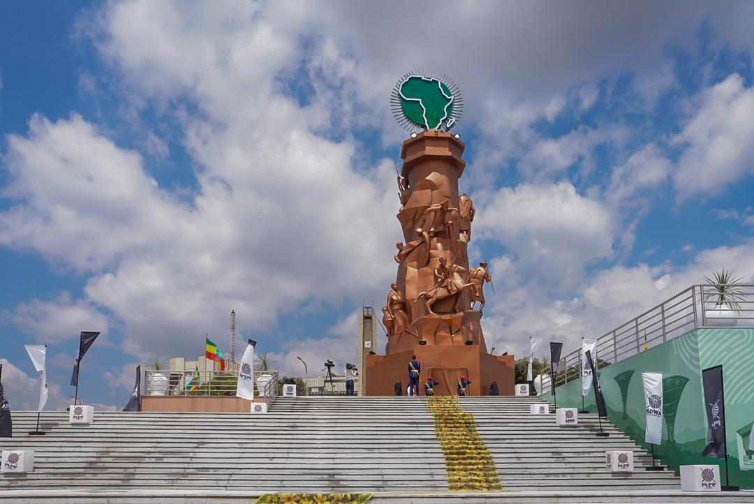 The Adwa victory monument, crowned with the emblem of Africa